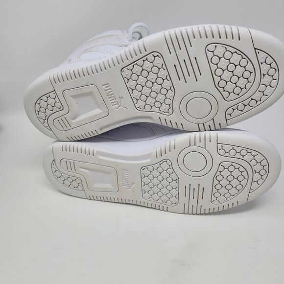 90s Style Puma Hightop Plain Clean Minimal White Size 4.5 4.5C, Youth Boys Girls - Picture 6 of 7